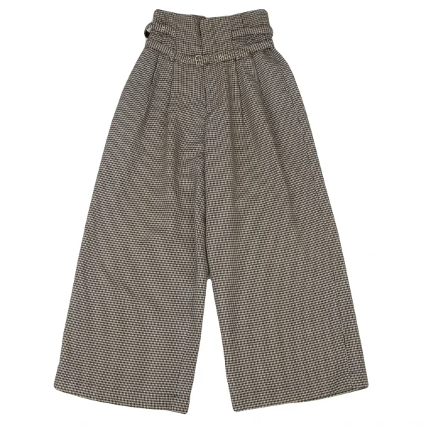 COMME des GARCONS Puppytooth Belted Wide Pants Black,Ivory M K-136108_001