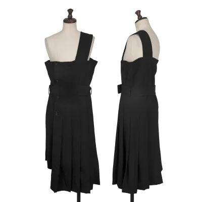tricot COMME des GARCONS Wool Gabardine One Shoulder Wrap Skirt