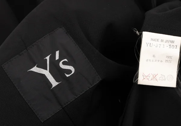 ワイズY's ウール混紡ダブルジャケット 黒M位 K-136127_020