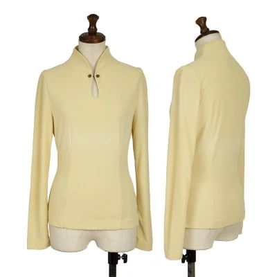 Sybilla Neck Button Crepe Tops