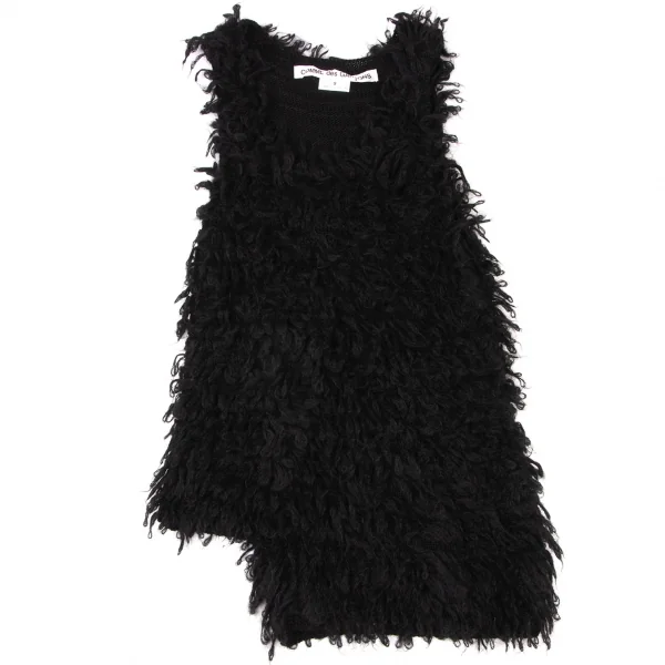 COMME des GARCONS Asymmetric Shaggy Knit Vest K-136136_002