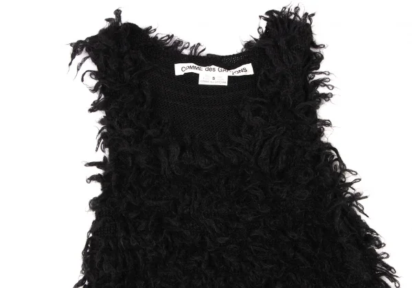 COMME des GARCONS Asymmetric Shaggy Knit Vest K-136136_003
