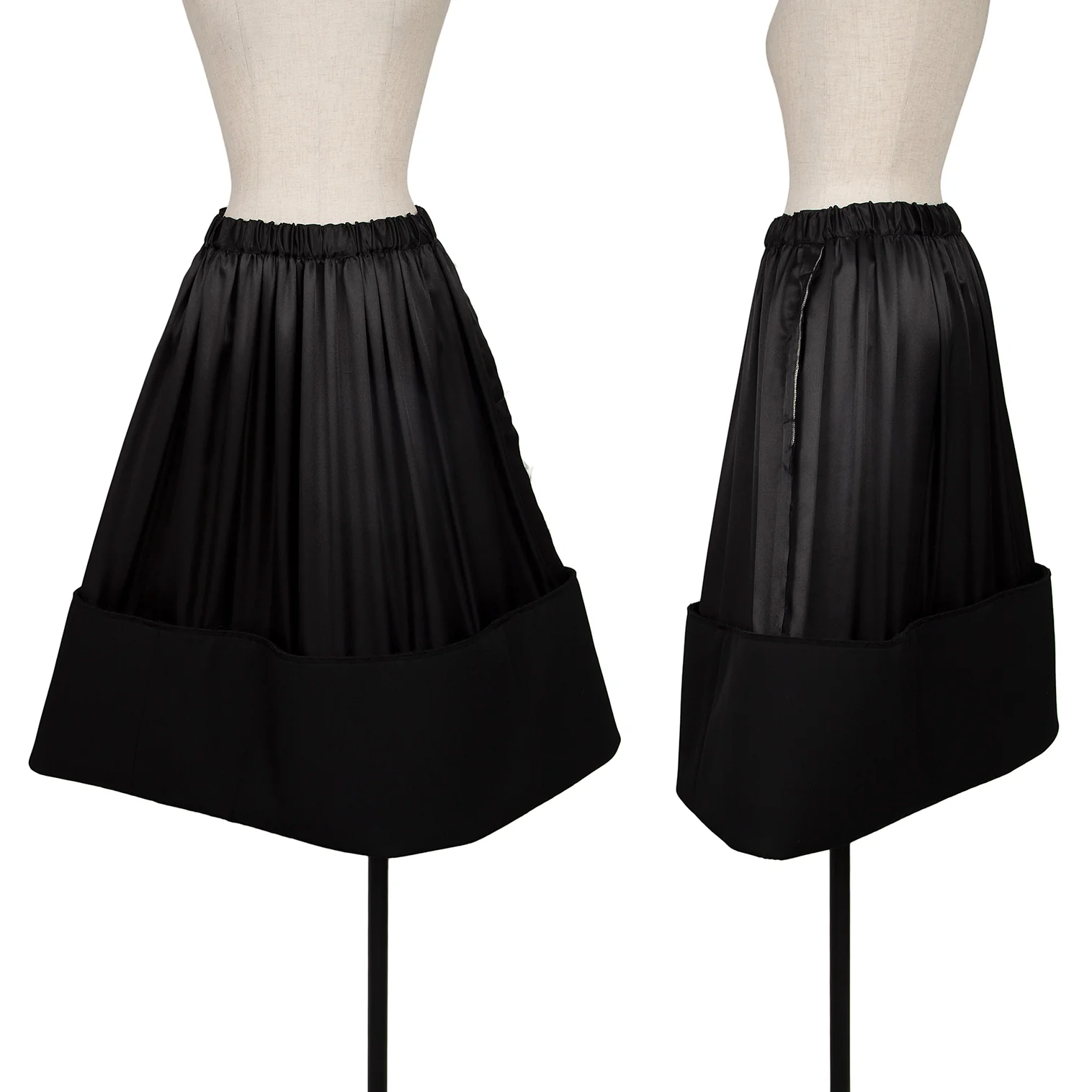 コムデギャルソンCOMME des GARCONS ポリ断ち切りギャザー裾