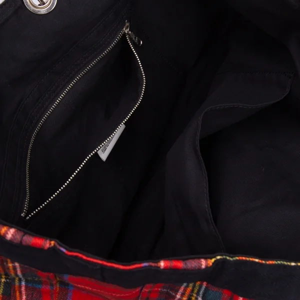 トリココムデギャルソンtricot COMME des GARCONS コットンリングチェックハンドバッグ 赤マルチ K-136155_009