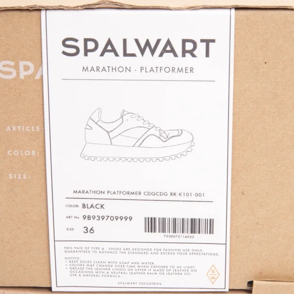 コムコム コムデギャルソンCOMME des GARCONS SPALWART スパルウォートスウェードナイロンスニーカー 黒白36(23位) K-136164_011