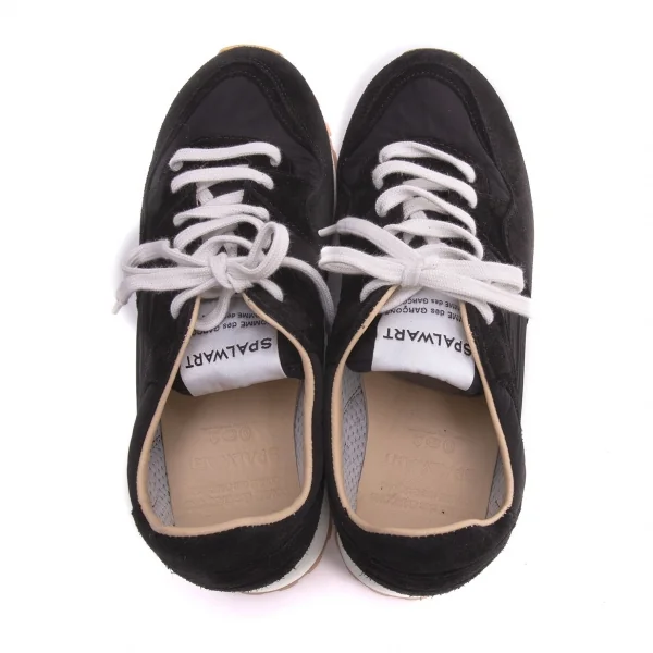 コムコム コムデギャルソンCOMME des GARCONS SPALWART スパルウォートスウェードナイロンスニーカー 黒白36(23位) K-136164_006