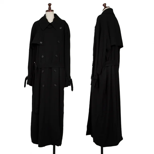 DKNY ESSENTIALS Wool Trench Coat Black M K-136171_001