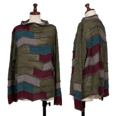 FUGA FUGA Patchwork Zigzag Turtleneck Knit