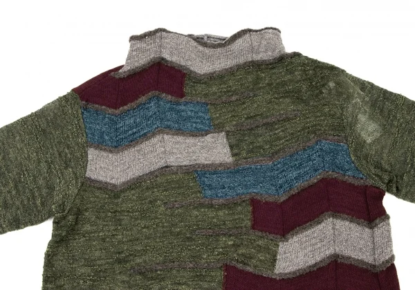 FUGA FUGA Patchwork Zigzag Turtleneck Knit K-136175_003