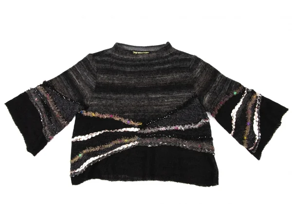 M.&KYOKO Sleeve Flare Decoration Knit Sweater K-136176_002