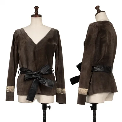 tricot COMME des GARCONS Switching Leather Blouse