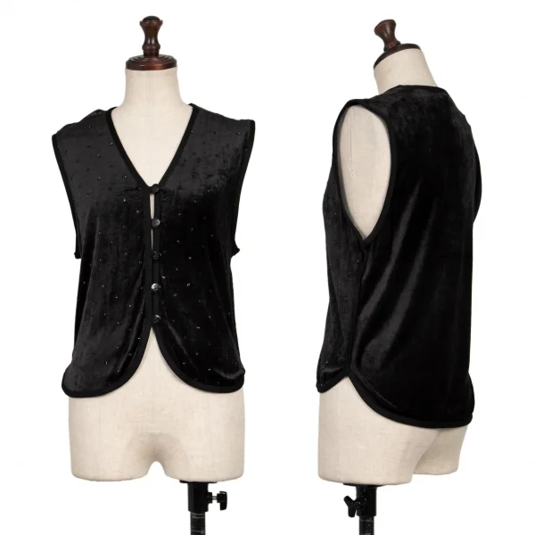 SONIA RYKIEL Glitter Dot Velor Vest Black S K-136226_001