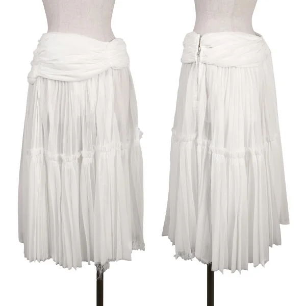 COMME des GARCONS Poly Gather Pleats Skirt White S K-136249_001