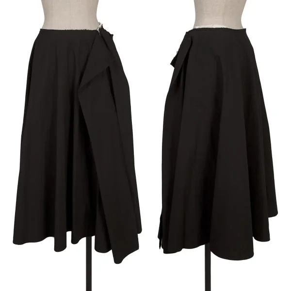 Yohji Yamamoto FEMME Cotton Cut-off Design Wrap Skirt White,Black 1 K-136267_001