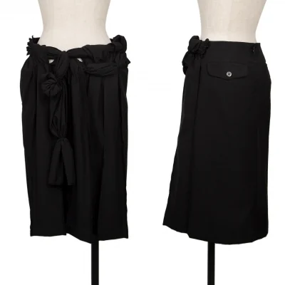 tao COMME des GARCONS Wool Front Inside-out Gathered Knot Skirt