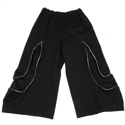 COMME des GARCONS Wool Cut-off Design Padded Wide Pants