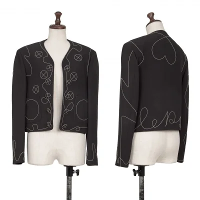 MOSCHINO cheap&chic Back Heart Stitch Collarless Jacket