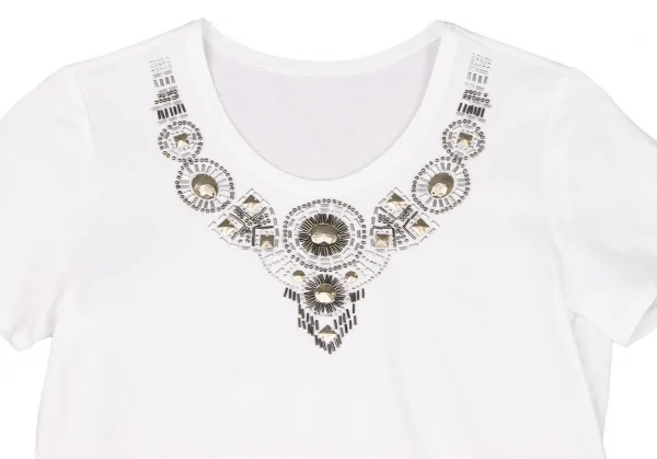 HIROKO BIS Front Bijou Decorative T Shirt K-136394_002