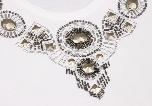 HIROKO BIS Front Bijou Decorative T Shirt K-136394_005