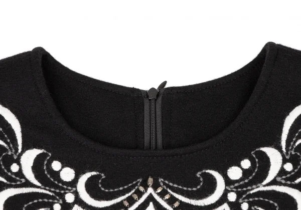 HIROKO BIS Melton Wool Embroidery Dress K-136412_006