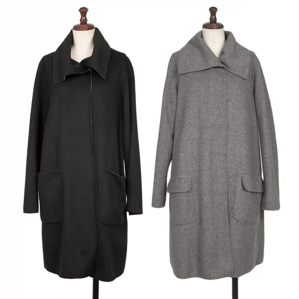 esseNtieL HIROKO BIS Wool Blended Reversible Coat Black,Grey 9 K-136418_001