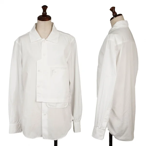 Y's Pocket Design Long Sleeve Shirt  White 1 K-136428_001