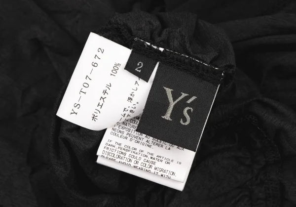 Y's Poly Side Gather Switching T Shirt K-136434_012