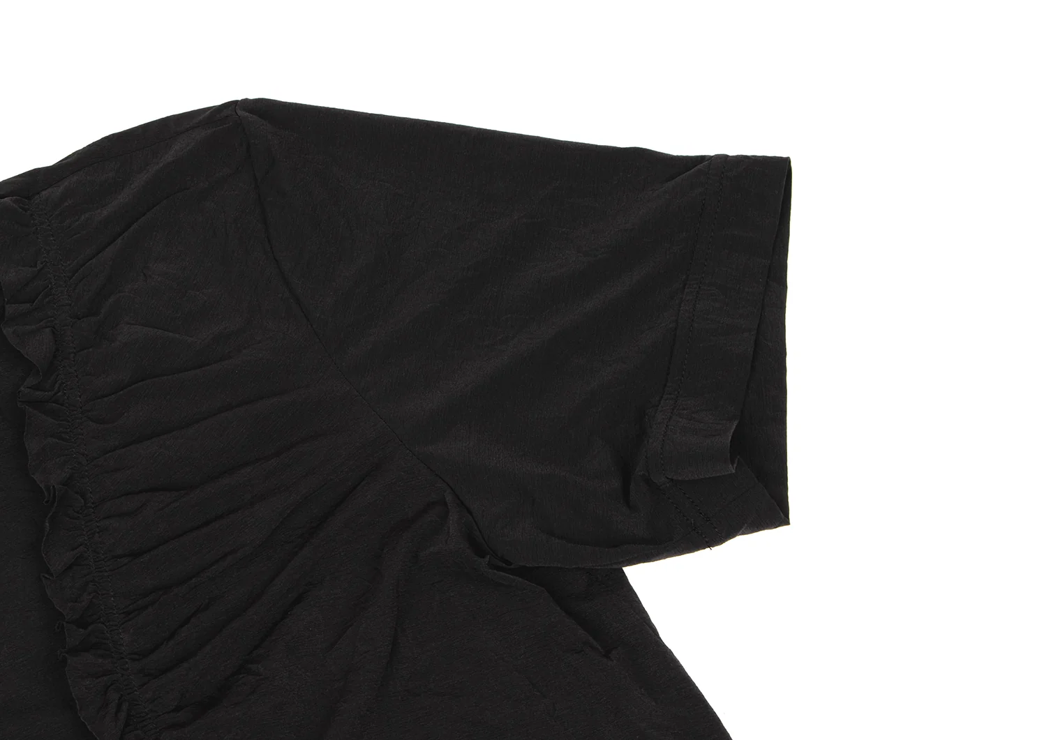 ワイズY's ポリサイドギャザー切替Tシャツ 黒2 | DCブランド古着