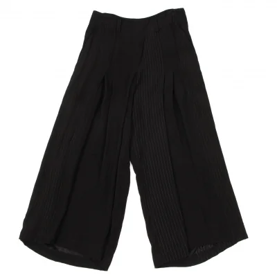 Y's Switching Striped Tuck Design Pants