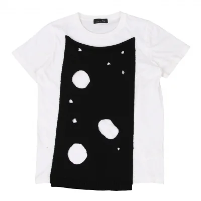 RISMAT by Y's Cotton Hole Knit Patchwork T Shirt