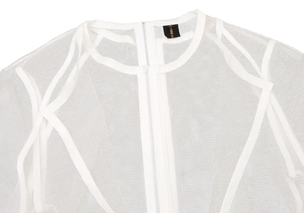 COMME des GARCONS Mesh Layered Zipper Shirt K-136462_004