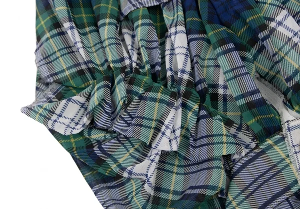 COMME des GARCONS Frill Check Gathered Blouse K-136465_010