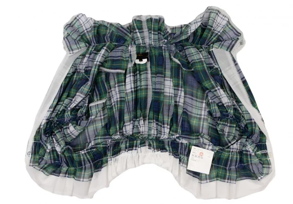 COMME des GARCONS Frill Check Gathered Blouse K-136465_011