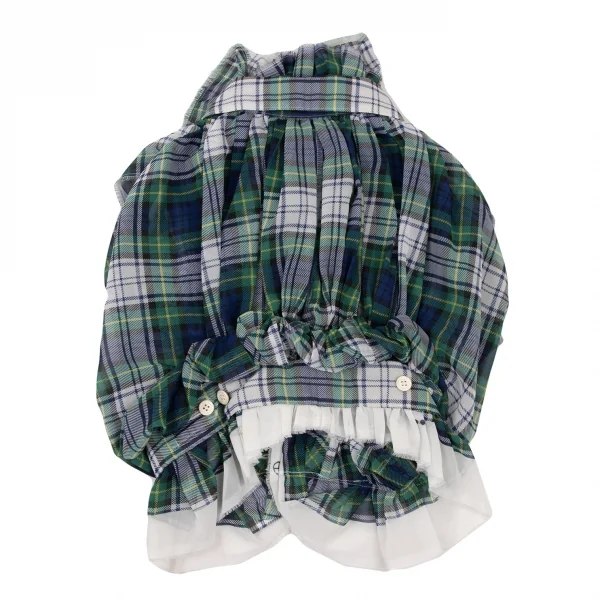 COMME des GARCONS Frill Check Gathered Blouse K-136465_012