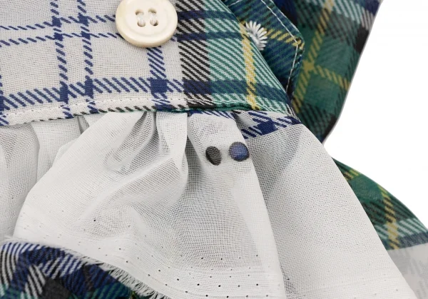 COMME des GARCONS Frill Check Gathered Blouse K-136465_014