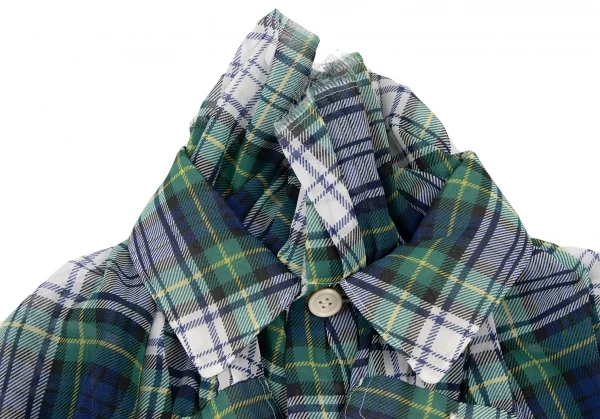 COMME des GARCONS Frill Check Gathered Blouse K-136465_005