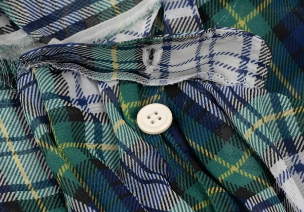 COMME des GARCONS Frill Check Gathered Blouse K-136465_007