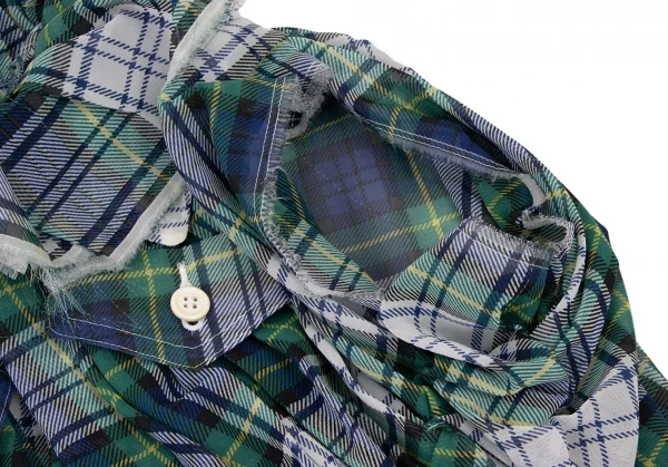 COMME des GARCONS Frill Check Gathered Blouse K-136465_008