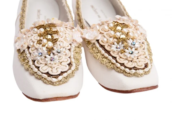 COMME des GARCONS Bijou Decoration Canvas Shoes K-136479_005