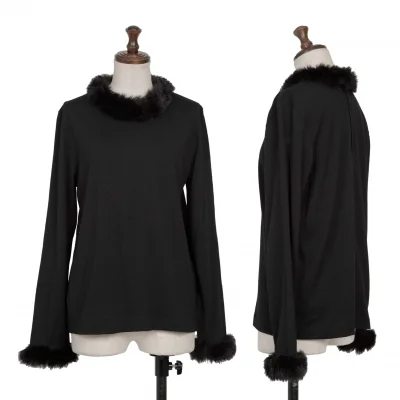 COMME des GARCONS NOIR Wool Back Zip Faux Fur T Shirt