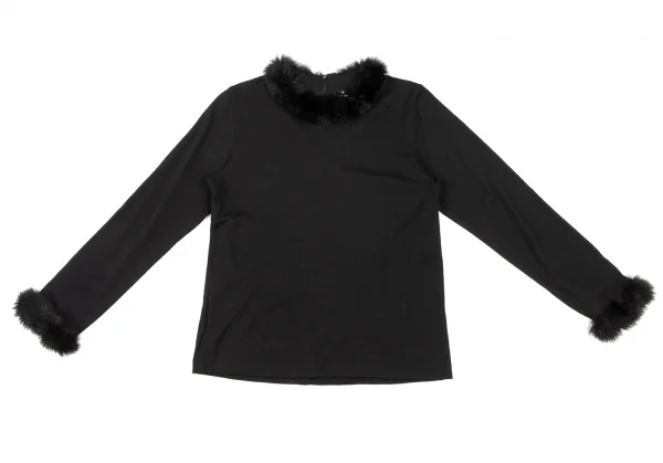 COMME des GARCONS NOIR Wool Back Zip Faux Fur T Shirt K-136491_002