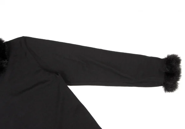 COMME des GARCONS NOIR Wool Back Zip Faux Fur T Shirt K-136491_004