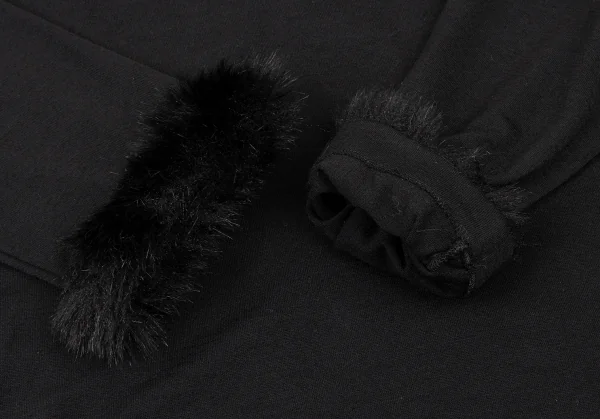 COMME des GARCONS NOIR Wool Back Zip Faux Fur T Shirt K-136491_005