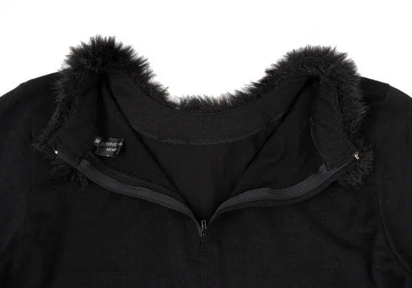 COMME des GARCONS NOIR Wool Back Zip Faux Fur T Shirt K-136491_009