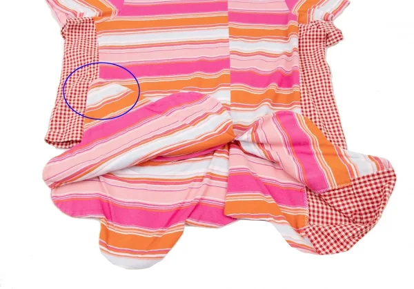 COMME des GARCONS Stripe Check Switching Asymmetry T Shirt K-136499_011