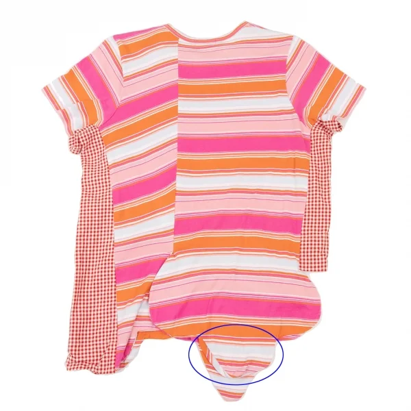 COMME des GARCONS Stripe Check Switching Asymmetry T Shirt K-136499_013