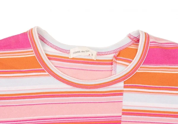 COMME des GARCONS Stripe Check Switching Asymmetry T Shirt K-136499_004