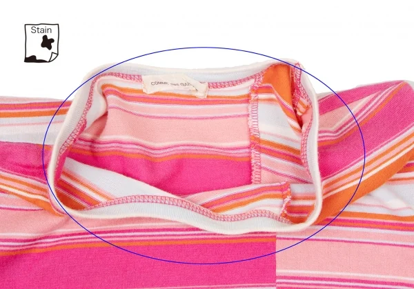 COMME des GARCONS Stripe Check Switching Asymmetry T Shirt K-136499_005