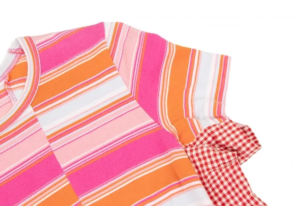 COMME des GARCONS Stripe Check Switching Asymmetry T Shirt K-136499_006