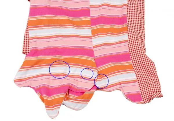 COMME des GARCONS Stripe Check Switching Asymmetry T Shirt K-136499_007